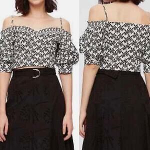 NWT Diane von Furstenberg DVF Margaret Cold Shoulder Crop Top